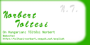 norbert toltesi business card