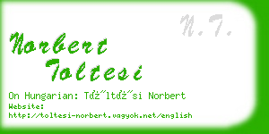 norbert toltesi business card